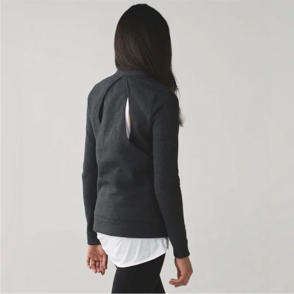 lululemon athletica &go Endeavor Heathered Black Sweatshirt - Picture 2 of 4